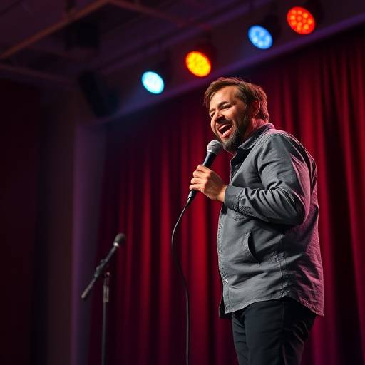 Episode artwork for 'Comedy Hour' showcasing a stand-up comedian on stage.