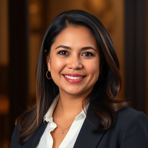 Headshot of Elena Rodriguez, CEO of SoundVerse, smiling confidently.