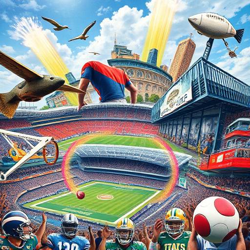 Podcast artwork for 'Sports Talk' depicting a collage of various sports equipment and stadiums.