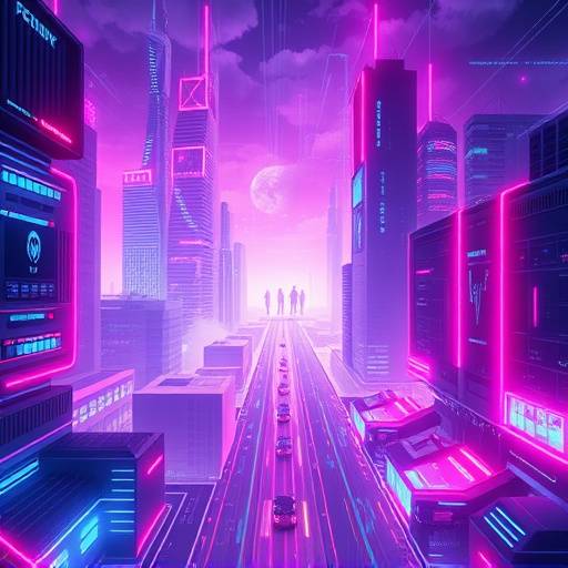 Podcast artwork for 'Tech Frontiers' showing a futuristic cityscape with glowing lines.
